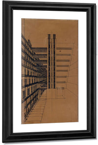 La Citta Nuova   Casa A Gradinata 1914 Rome Private Collection By Antonio Sant'elia Fine Art Print