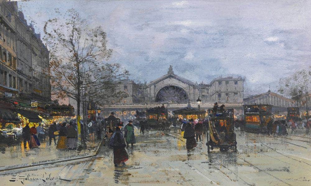 La Gare De Lest By Eugene Galien Laloue Fine Art Print