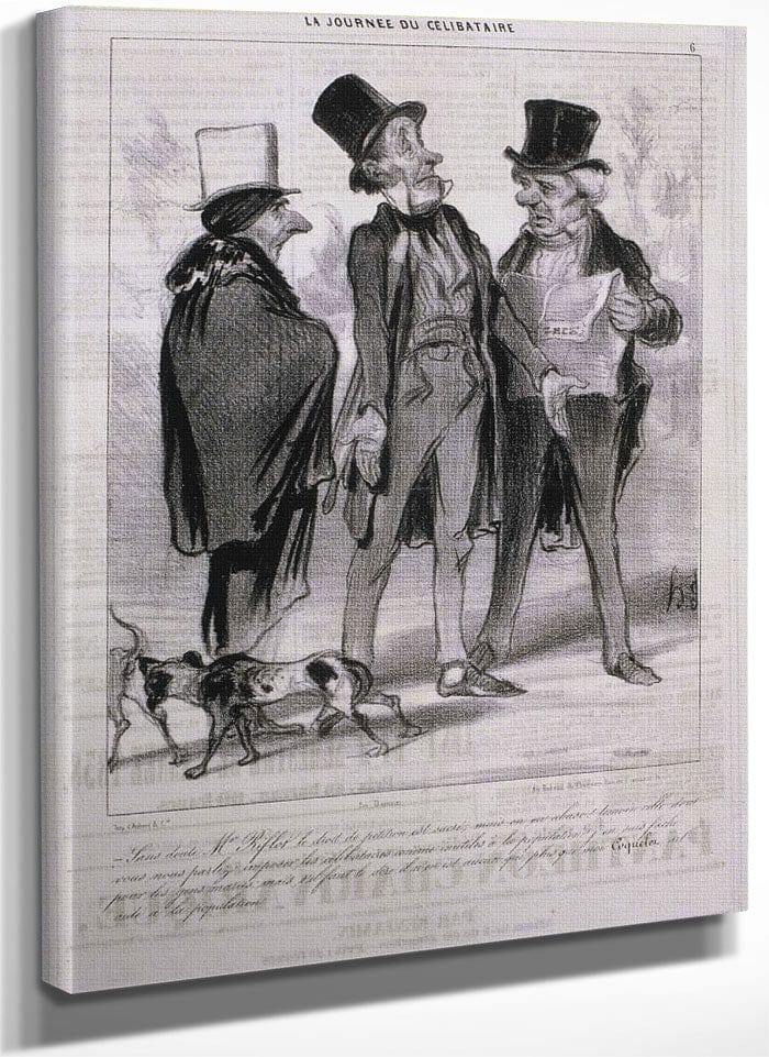 La Journee Du Celibataire By Honore Daumier Fine Art Print