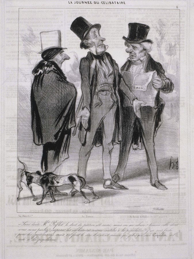La Journee Du Celibataire By Honore Daumier Fine Art Print