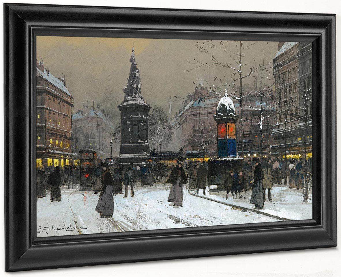 La Place De Clichy Paris By Eugene Galien Laloue Fine Art Print