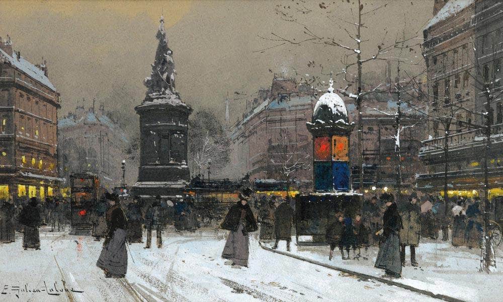 La Place De Clichy Paris By Eugene Galien Laloue Fine Art Print