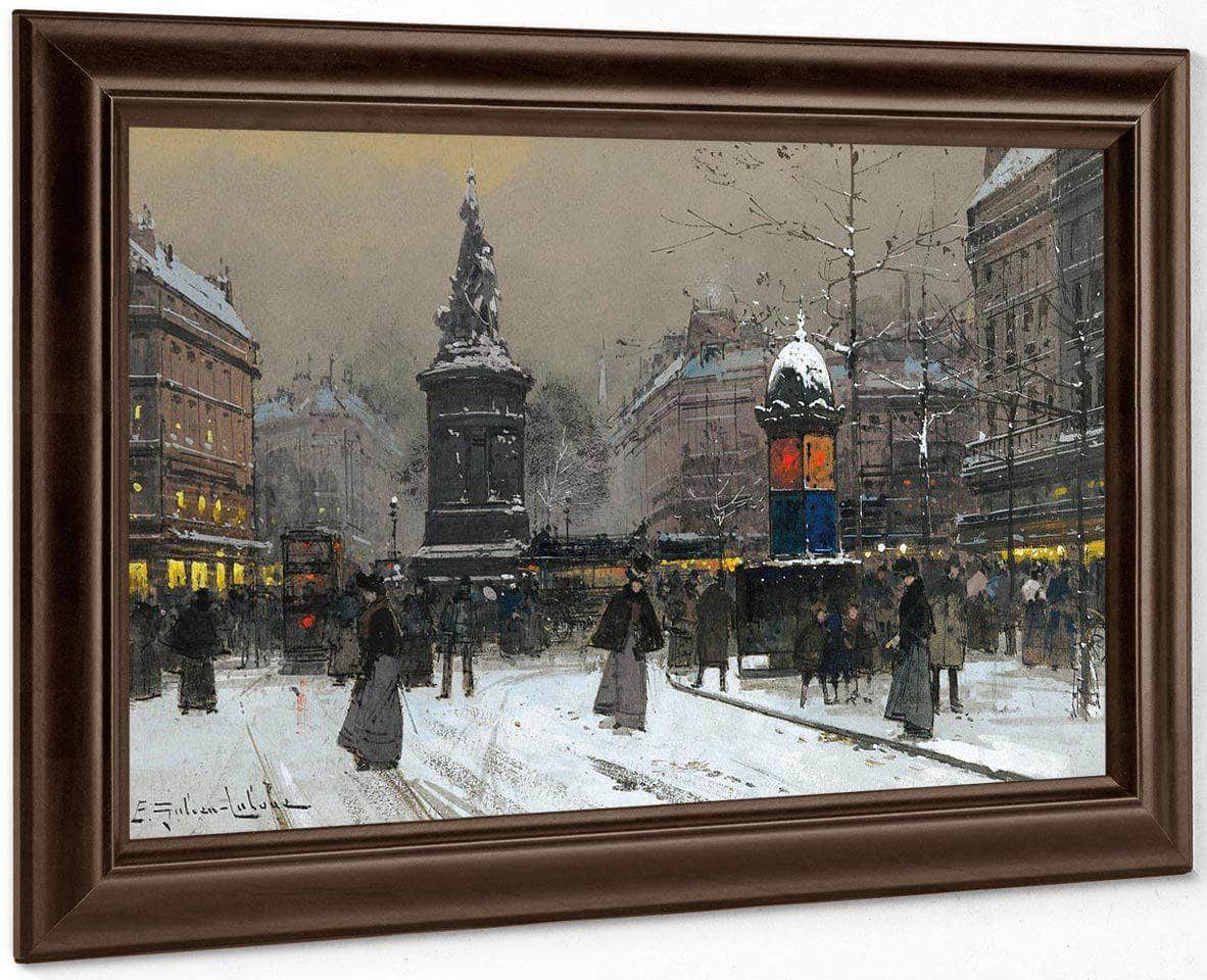 La Place De Clichy Paris By Eugene Galien Laloue Fine Art Print