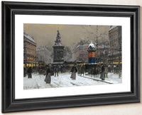 La Place De Clichy Paris By Eugene Galien Laloue Fine Art Print