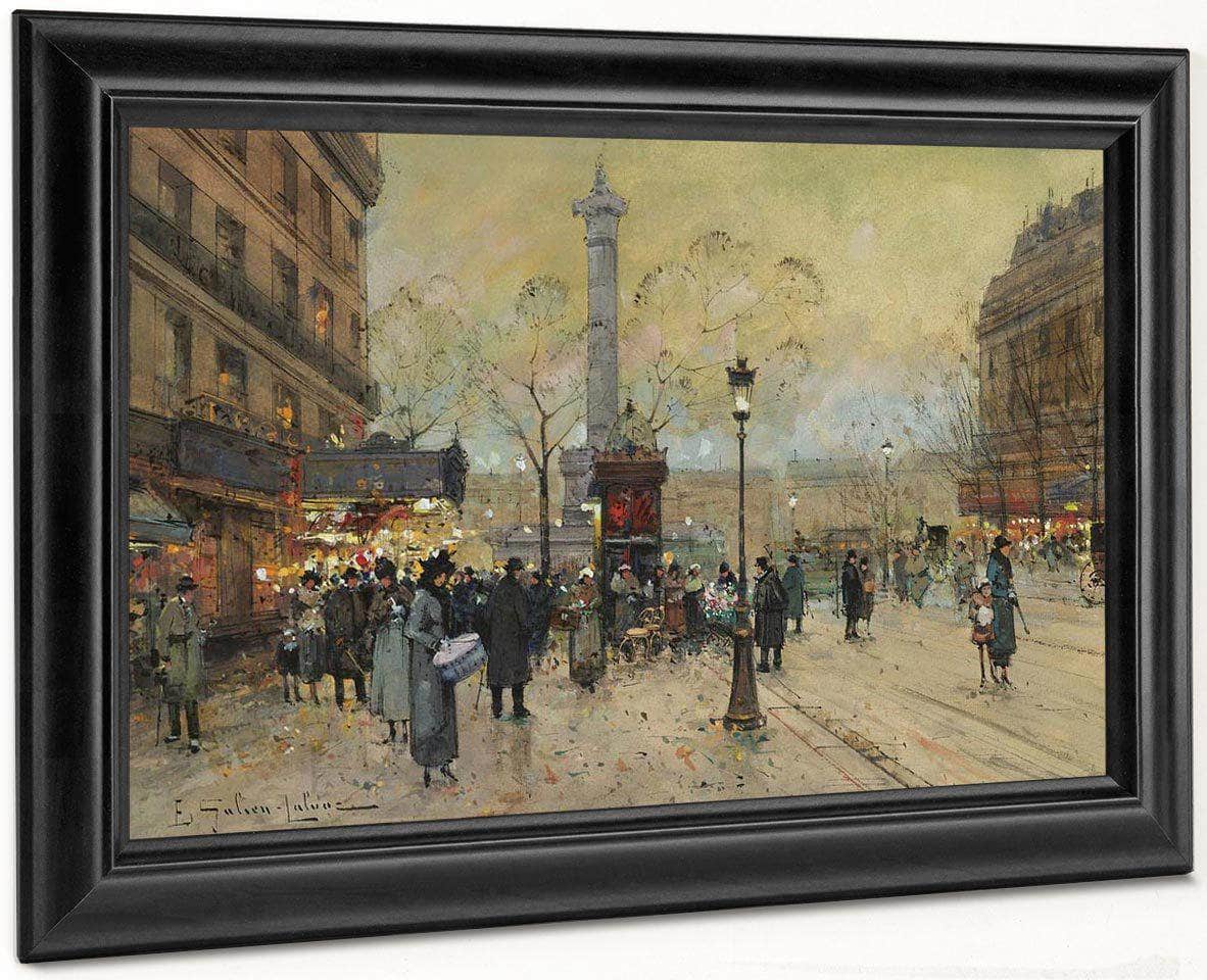 La Place De La Bastille By Eugene Galien Laloue Fine Art Print