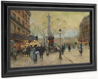 La Place De La Bastille By Eugene Galien Laloue Fine Art Print