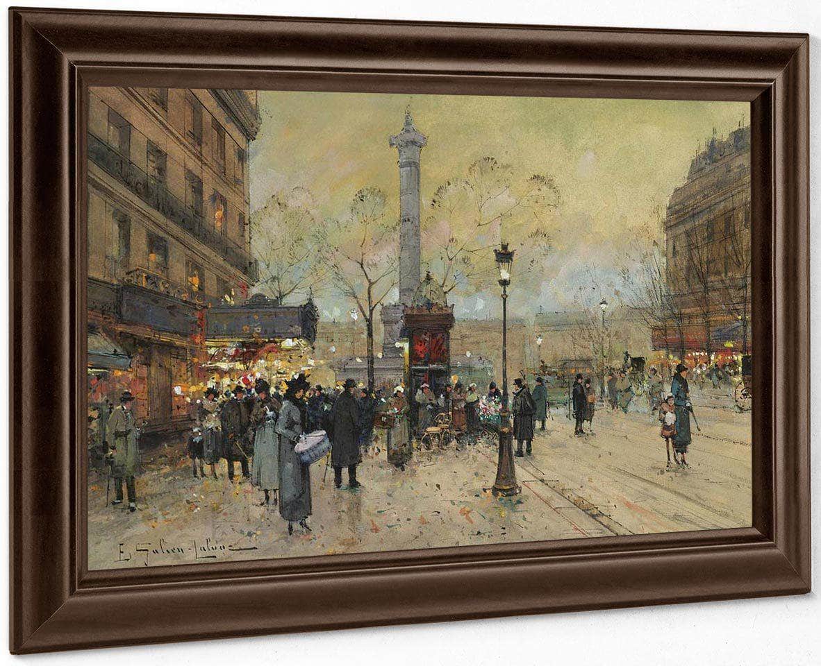 La Place De La Bastille By Eugene Galien Laloue Fine Art Print
