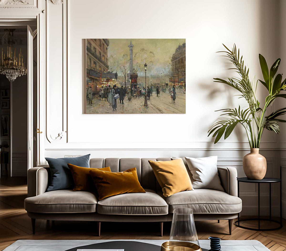 La Place De La Bastille By Eugene Galien Laloue Fine Art Print