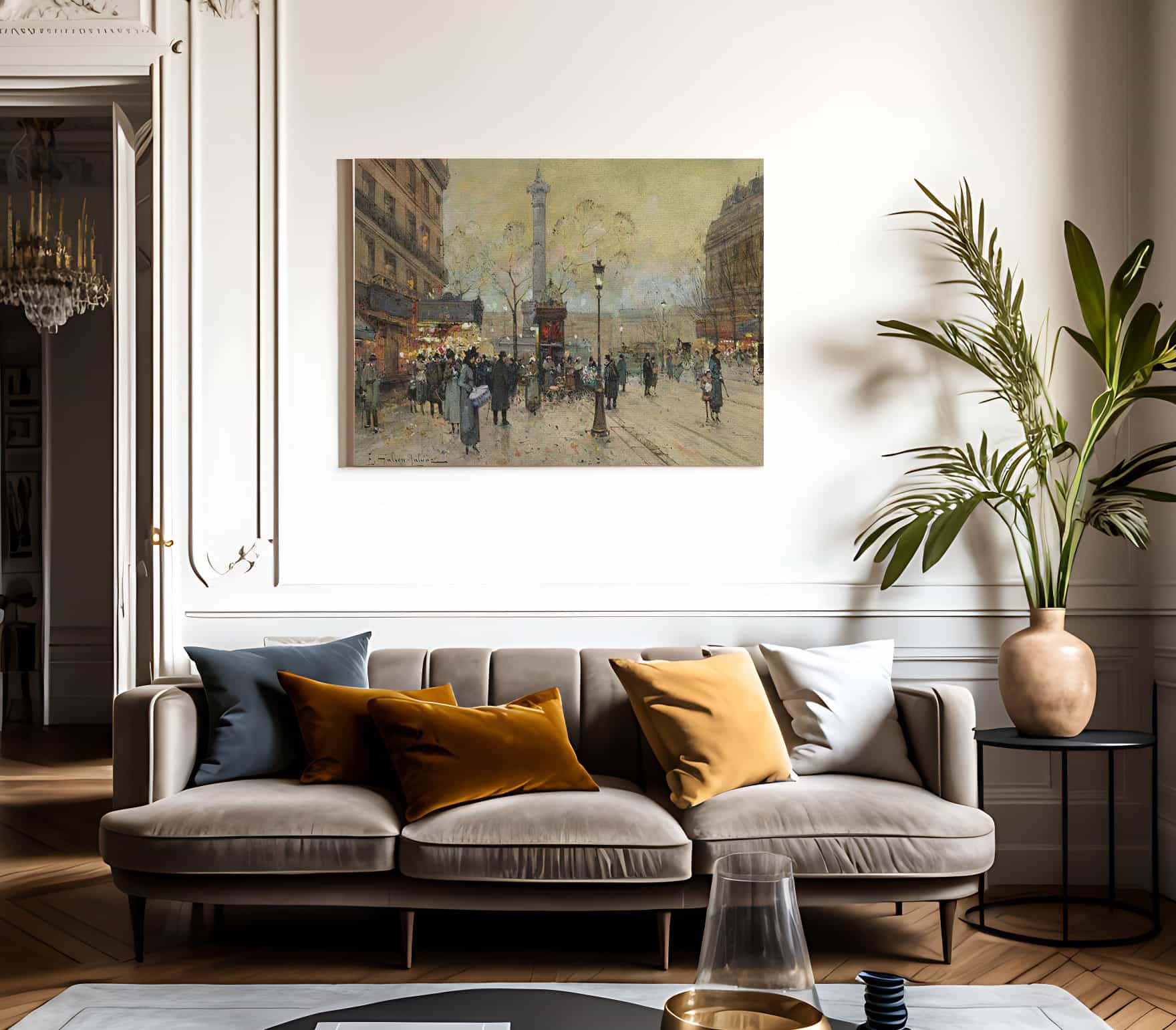La Place De La Bastille By Eugene Galien Laloue Fine Art Print
