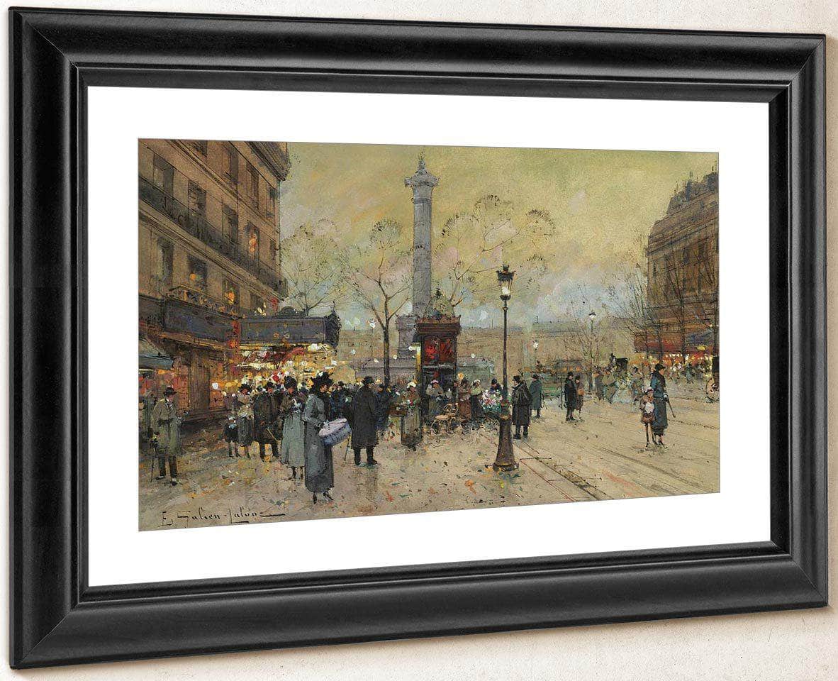 La Place De La Bastille By Eugene Galien Laloue Fine Art Print