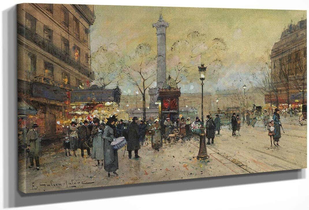 La Place De La Bastille By Eugene Galien Laloue Fine Art Print