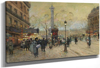 La Place De La Bastille By Eugene Galien Laloue Fine Art Print