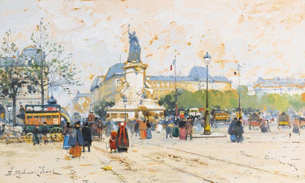 La Place De La Republique By Eugene Galien Laloue Fine Art Print