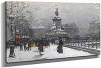La Place De La Republique Neige By Eugene Galien Laloue Fine Art Print