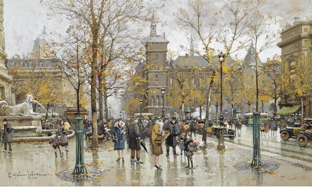 La Place Du Chatelet 2 By Eugene Galien Laloue Fine Art Print