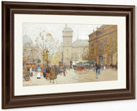 La Place Du Chatelet By Eugene Galien Laloue Fine Art Print