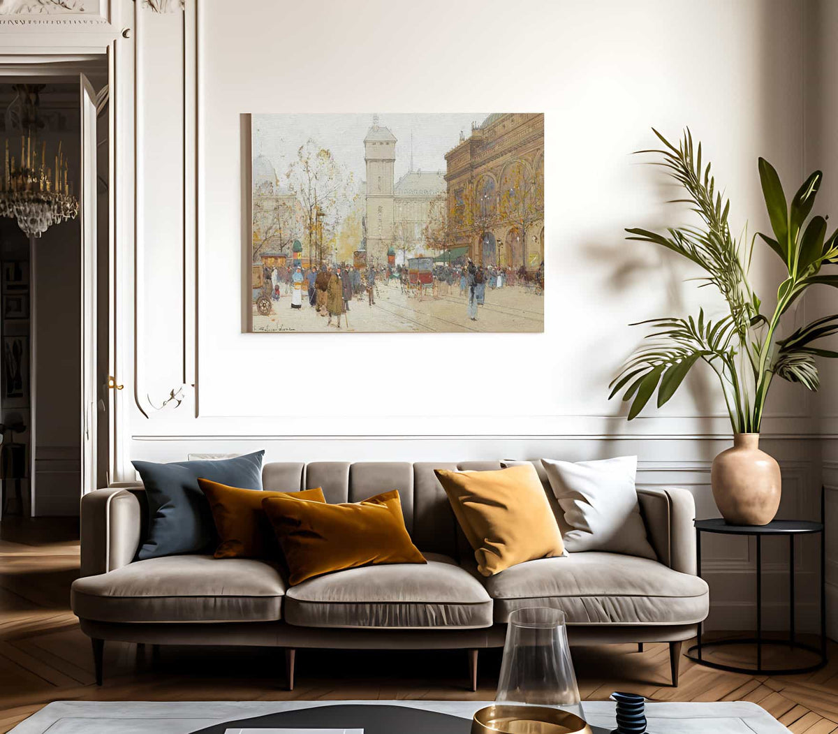 La Place Du Chatelet By Eugene Galien Laloue Fine Art Print