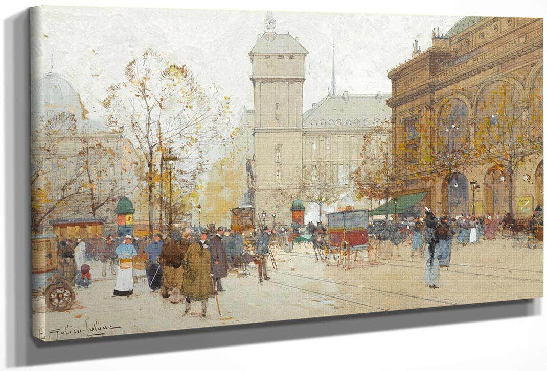 La Place Du Chatelet By Eugene Galien Laloue Fine Art Print