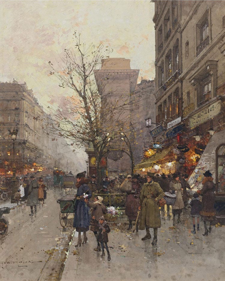 La Porte Saint Denis Paris By Eugene Galien Laloue Fine Art Print