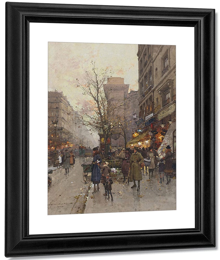 La Porte Saint Denis Paris By Eugene Galien Laloue Fine Art Print