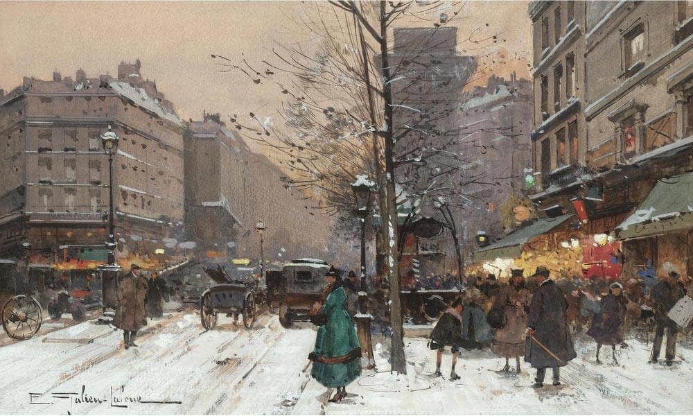 La Porte St Martin By Eugene Galien Laloue Fine Art Print