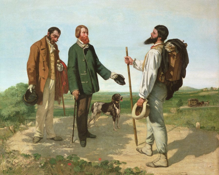 La Rencontre, Or Bonjour Monsieur Courbet By Jean Desire Gustave Courbet Fine Art Print
