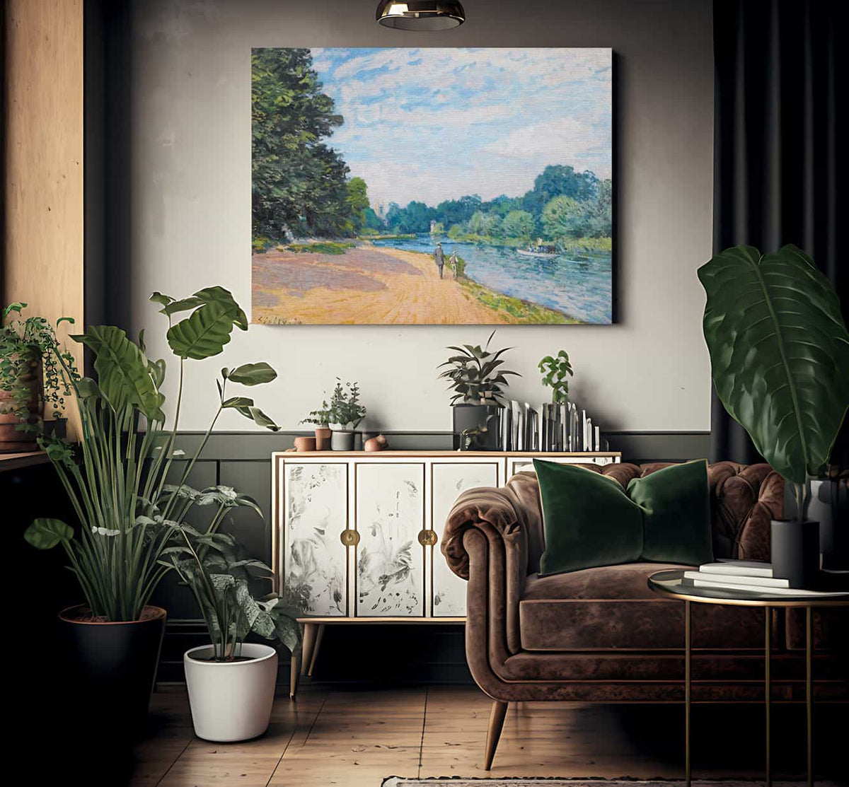 La Tamise Avec Hampton Church 1874 By Alfred Sisley Fine Art Print