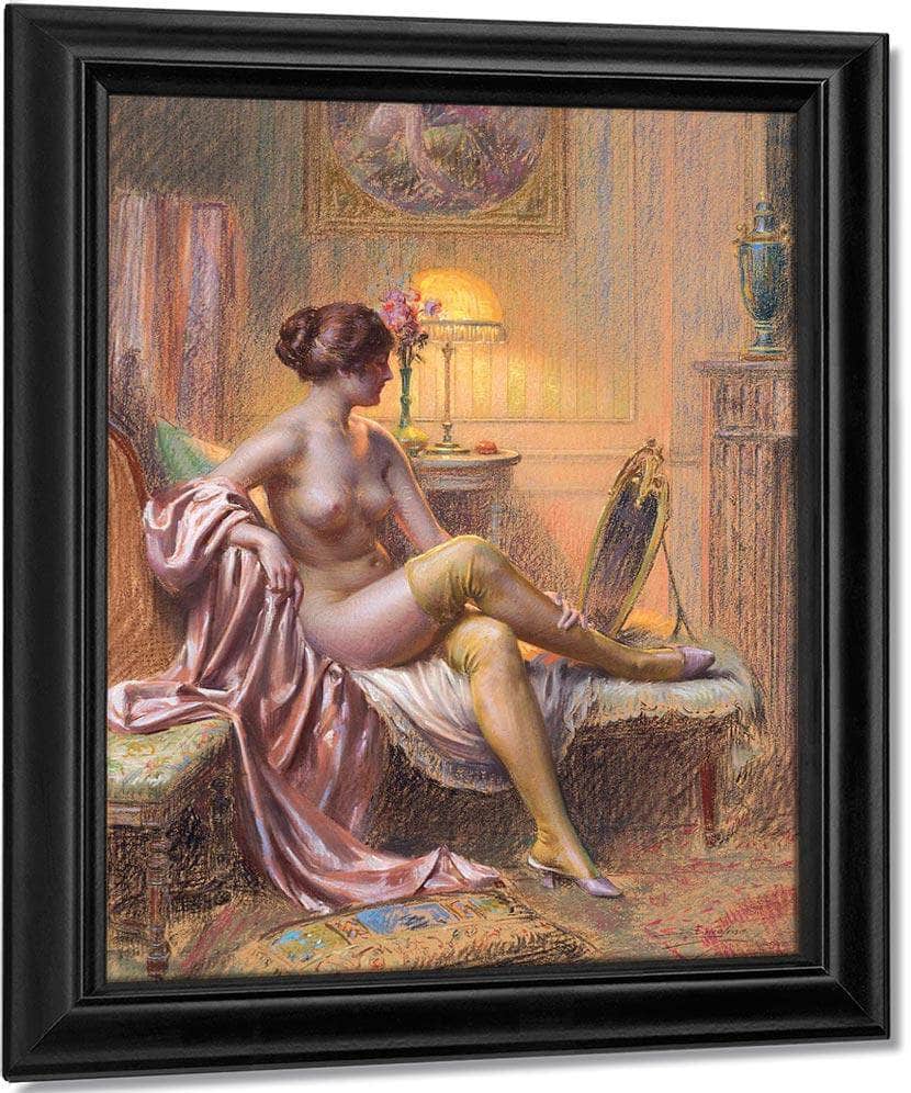 La Toilette Par Lampe By Enjolras Delphin Fine Art Print