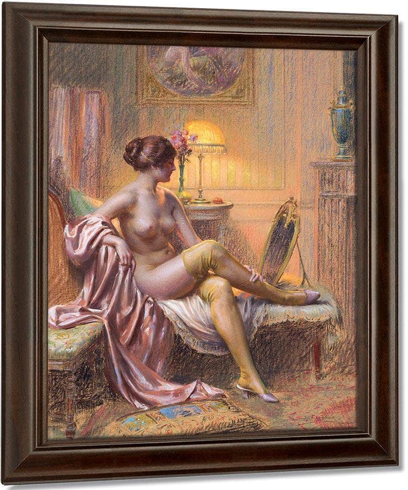 La Toilette Par Lampe By Enjolras Delphin Fine Art Print