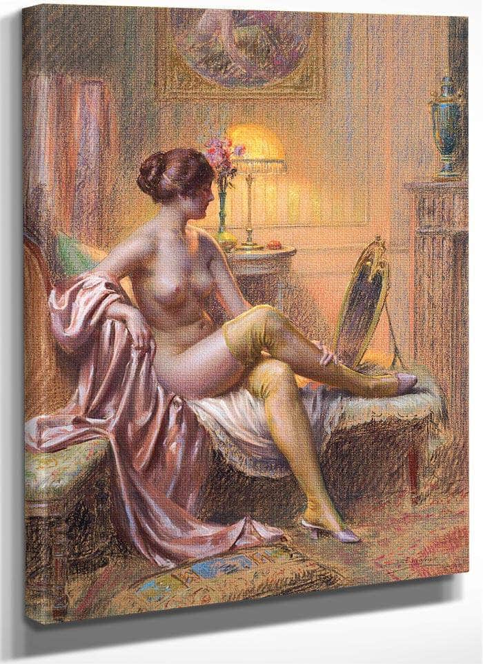 La Toilette Par Lampe By Enjolras Delphin Fine Art Print