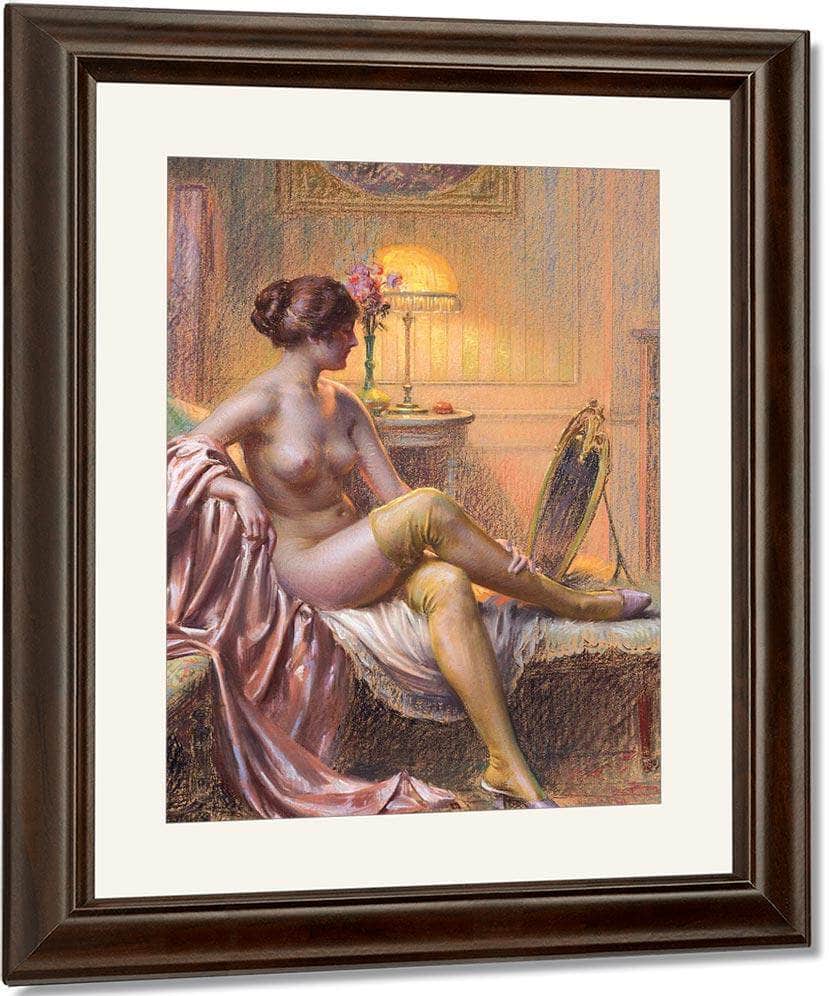 La Toilette Par Lampe By Enjolras Delphin Fine Art Print
