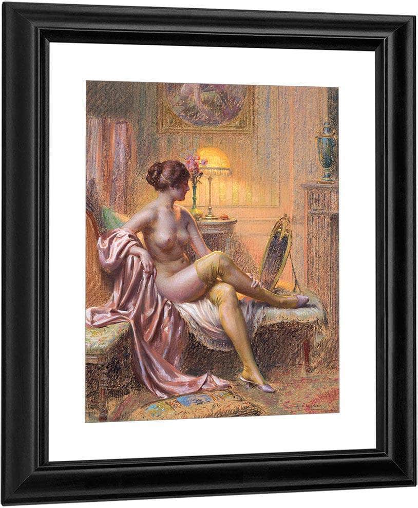 La Toilette Par Lampe By Enjolras Delphin Fine Art Print
