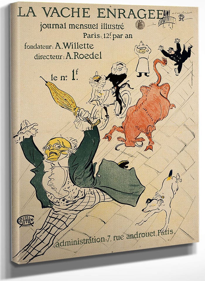 La Vache Enragee (The Mad Cow) By Henri Marie Raymond De Toulouse Lautrec Monfa Fine Art Print