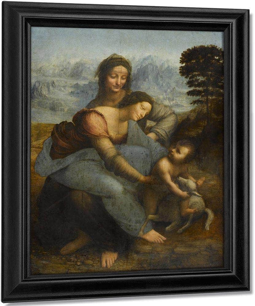La Vierge L'enfant Jesus Et Sainte Anne By Leonardo Da Vinci Fine Art Print