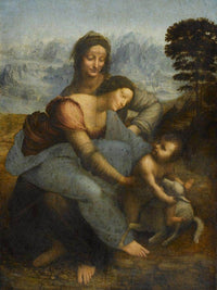 La Vierge L'enfant Jesus Et Sainte Anne By Leonardo Da Vinci Fine Art Print