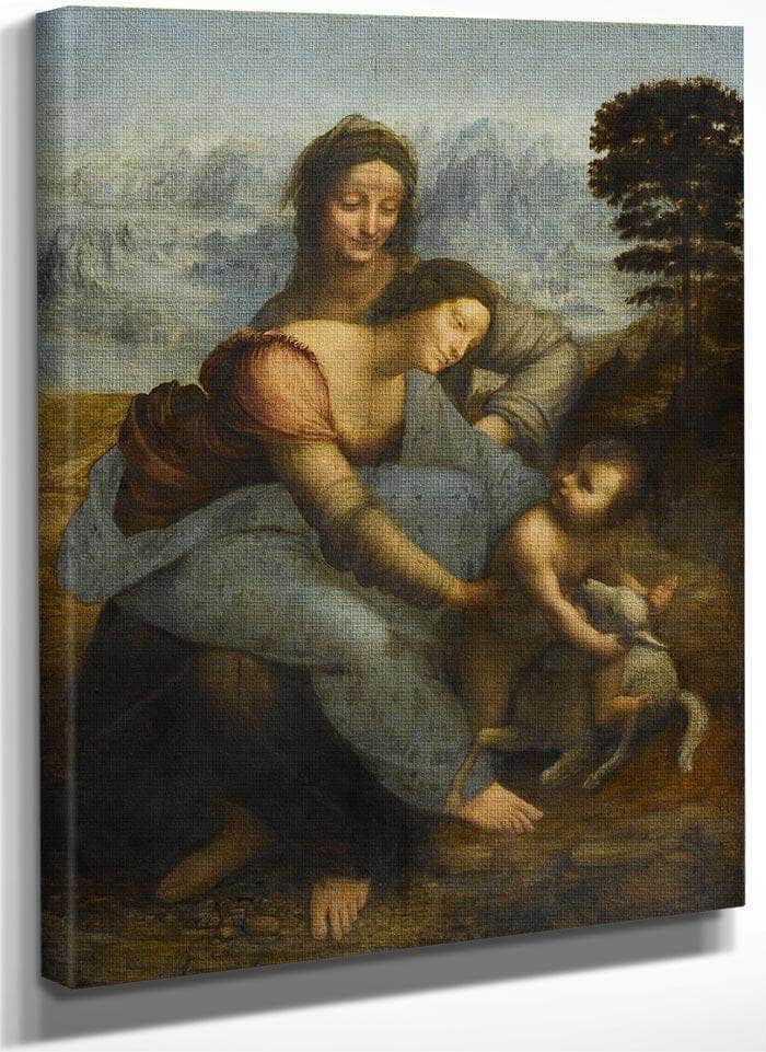 La Vierge L'enfant Jesus Et Sainte Anne By Leonardo Da Vinci Fine Art Print