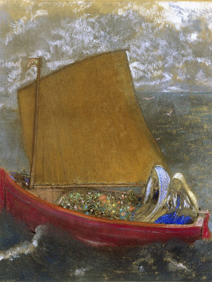 La Voile Jaune (The Yellow Sail) By Odilon Redon Fine Art Print