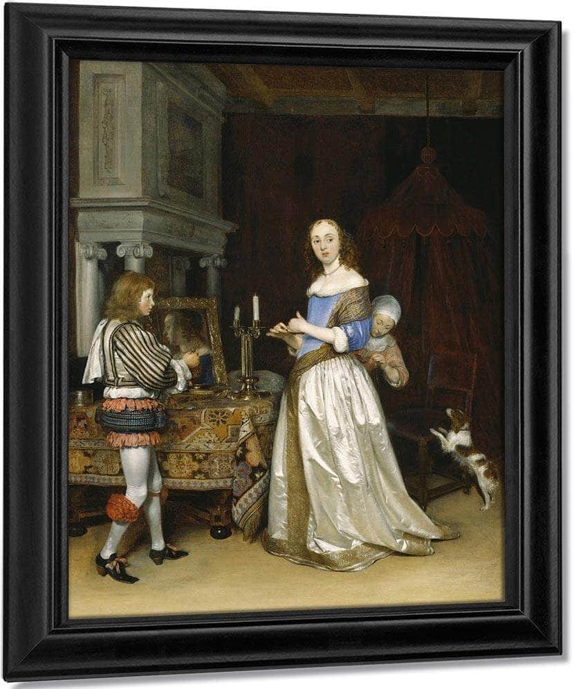 Lady At Her Toilette By Gerard Ter Borch The Younger Fine Art Print