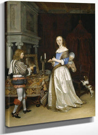Lady At Her Toilette By Gerard Ter Borch The Younger Fine Art Print