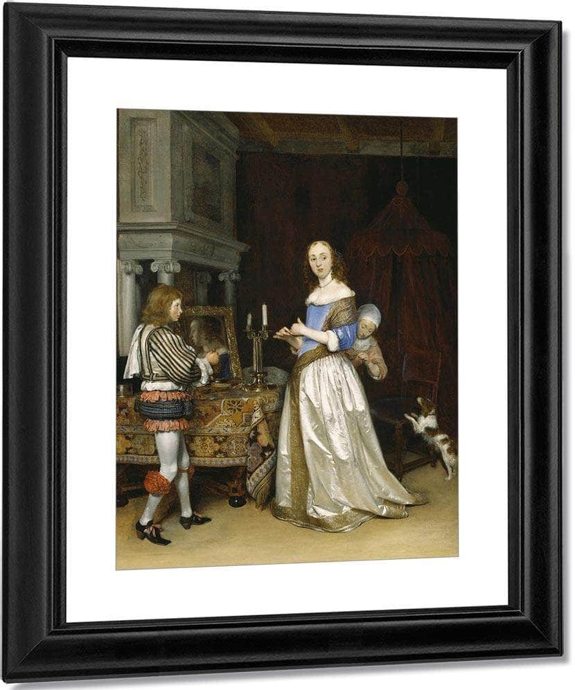Lady At Her Toilette By Gerard Ter Borch The Younger Fine Art Print