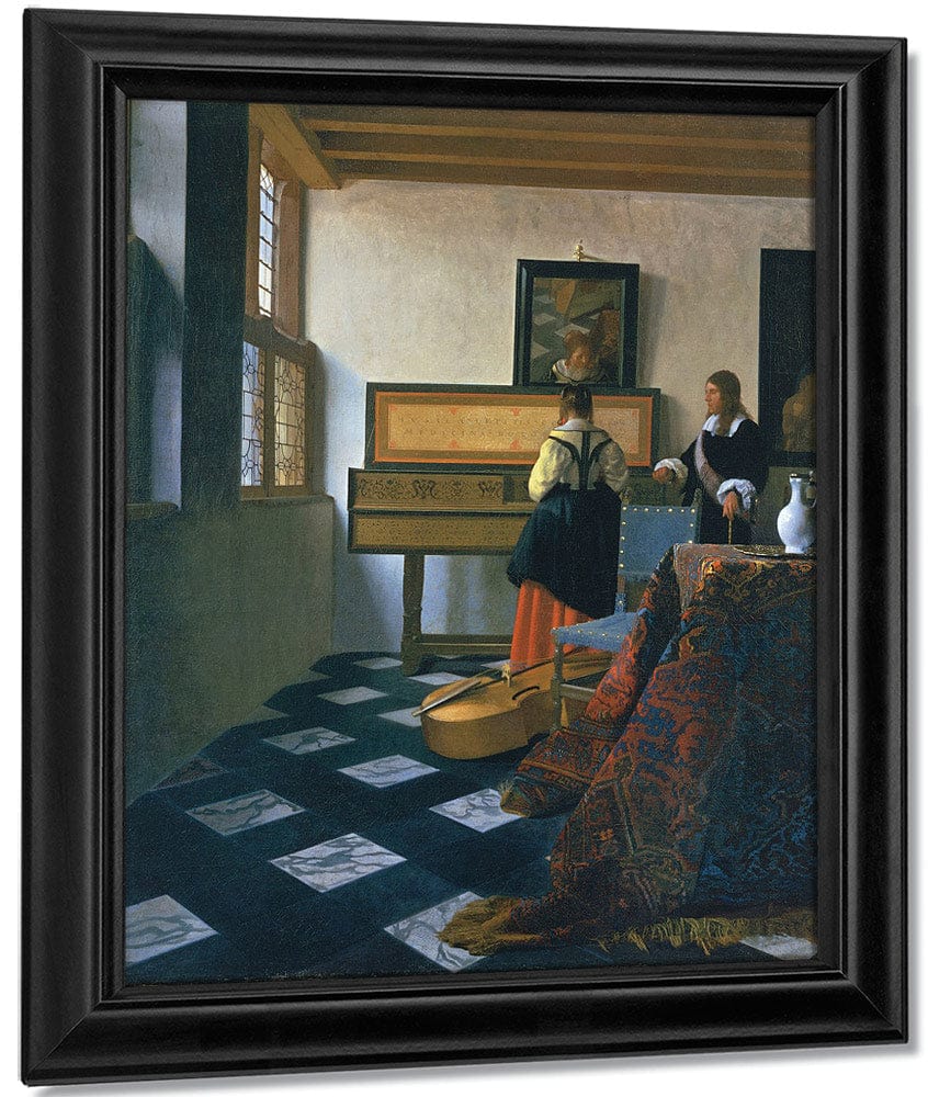Lady At The Virginals With A Gentleman 1660 By Johannes Vermeer Fine Art Print