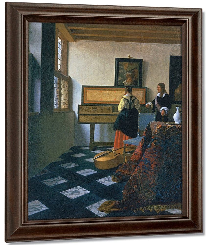 Lady At The Virginals With A Gentleman 1660 By Johannes Vermeer Fine Art Print