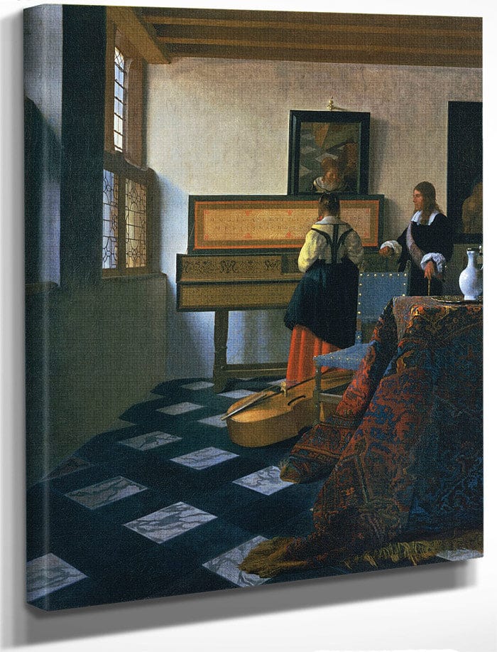 Lady At The Virginals With A Gentleman 1660 By Johannes Vermeer Fine Art Print
