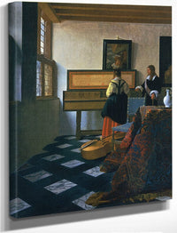 Lady At The Virginals With A Gentleman 1660 By Johannes Vermeer Fine Art Print
