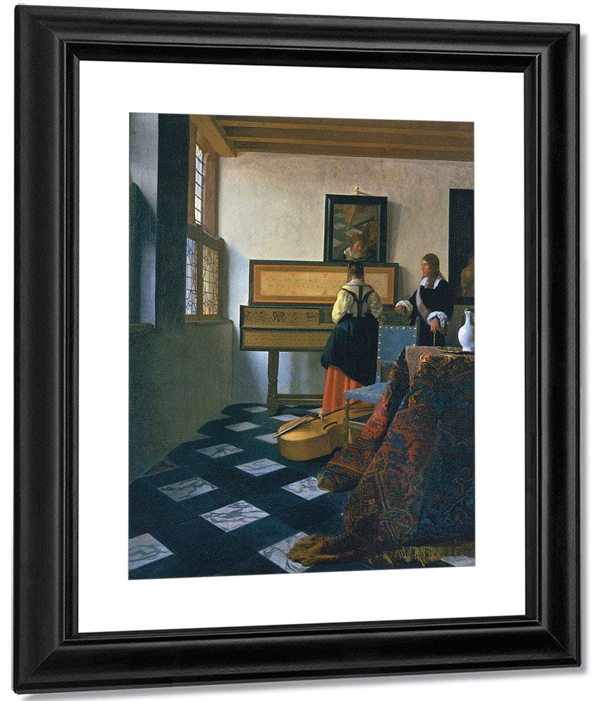Lady At The Virginals With A Gentleman 1660 By Johannes Vermeer Fine Art Print