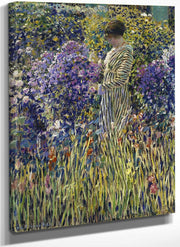 Lady In A Garden By Frederick Carl Frieseke Fine Art Print