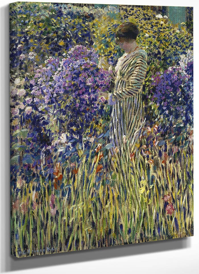 Lady In A Garden By Frederick Carl Frieseke Fine Art Print