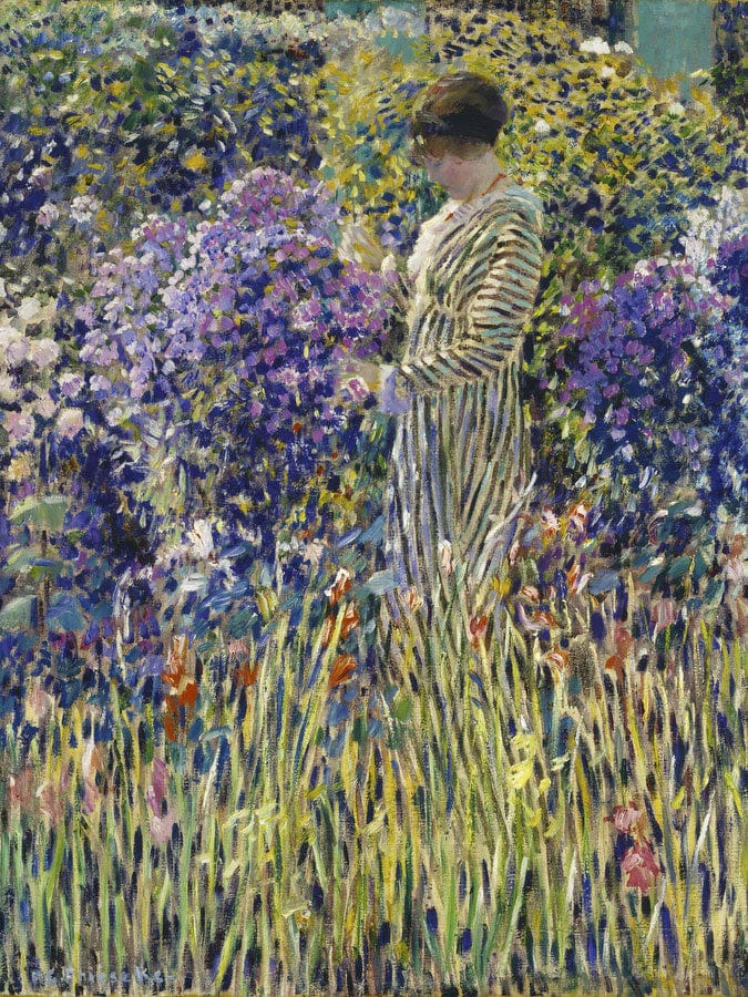 Lady In A Garden By Frederick Carl Frieseke Fine Art Print