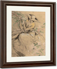 Lady In Flower Garden By Louis Icart Fine Art Print