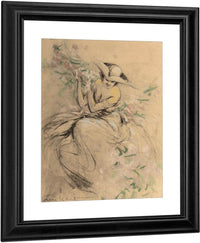 Lady In Flower Garden By Louis Icart Fine Art Print